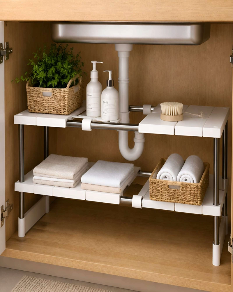 ORGANIZADOR EXTENSIBLE BAJO LAVAPLATOS DE 2 NIVELES - 4