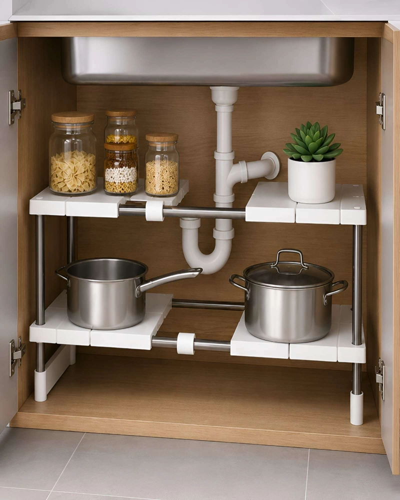 ORGANIZADOR EXTENSIBLE BAJO LAVAPLATOS DE 2 NIVELES - 5