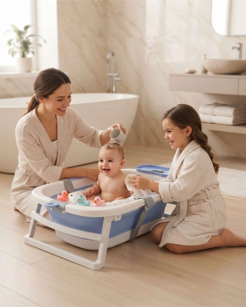BAÑERA PLEGABLE CON TERMOMETRO Y COJIN DE APOYO - 4