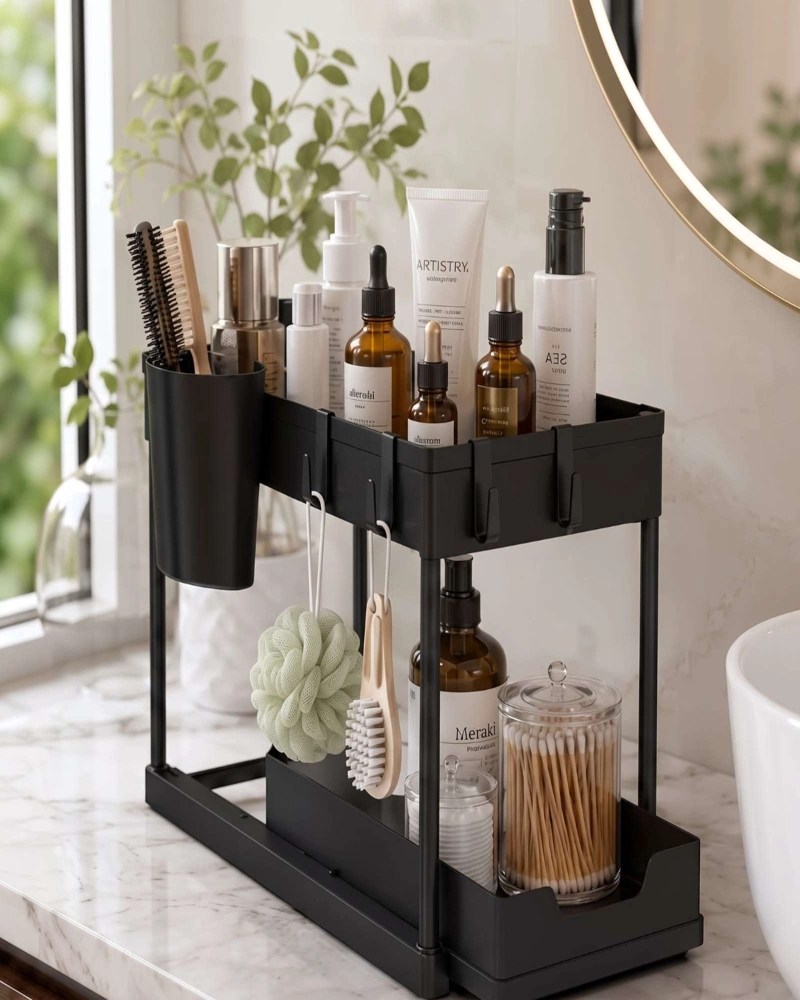 ORGANIZADOR MULTIUSO DESLIZANTE 2 NIVELES PARA COCINA Y BAÑO - 2