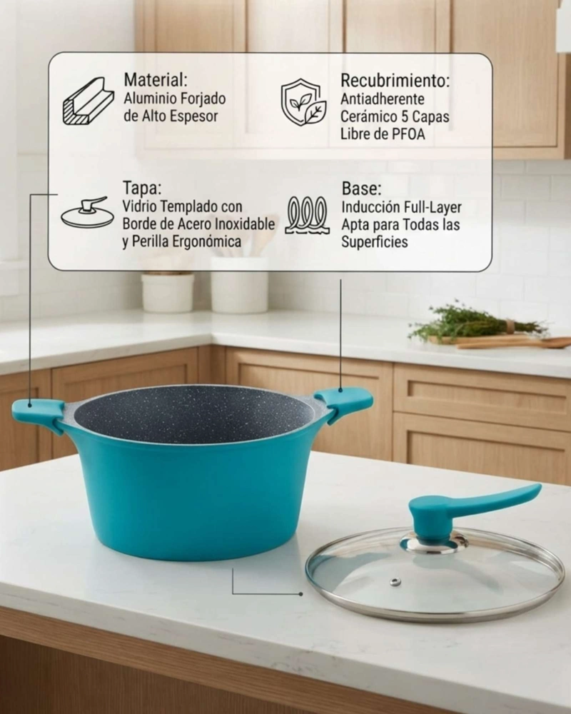 CACEROLA GUISERA DE 28CM BOHLIER APTA VITROCERAMICA GAS Y LEÑA - 5