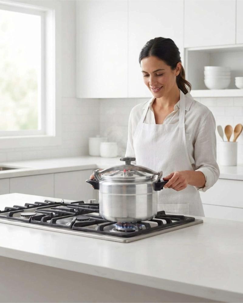 OLLA A PRESION 10L DORAL KITCHEN EN ALUMINIO CON ASAS TERMORRESISTENTES - 2
