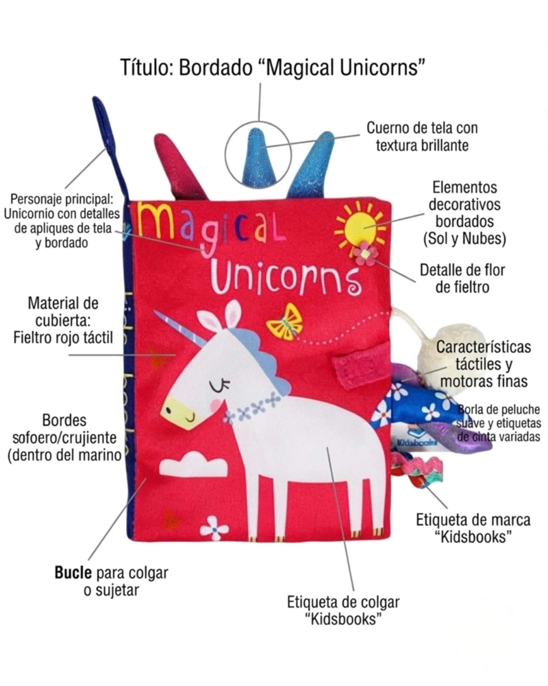 LIBRO SENSORIAL DE TELA PARA BEBES TEXTURAS Y SONIDOS - 5