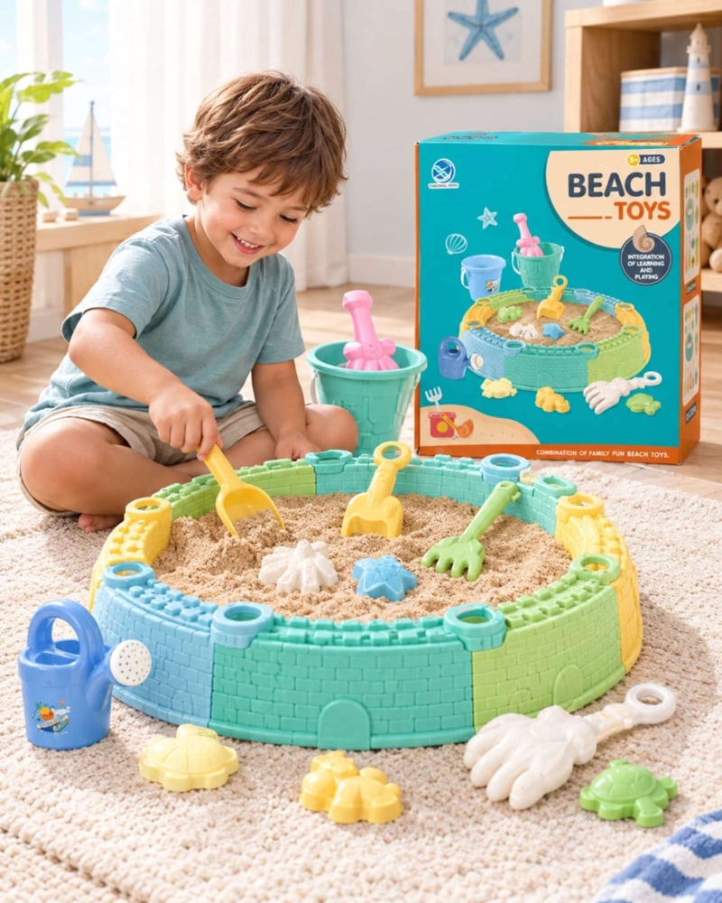 SET DE PLAYA Y ARENERO CASTILLO CON MOLDES Y ACCESORIOS - 1