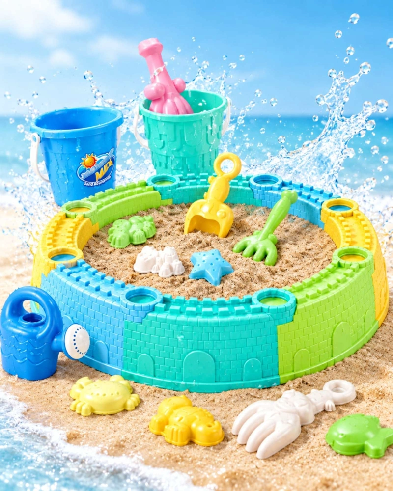 SET DE PLAYA Y ARENERO CASTILLO CON MOLDES Y ACCESORIOS - 3