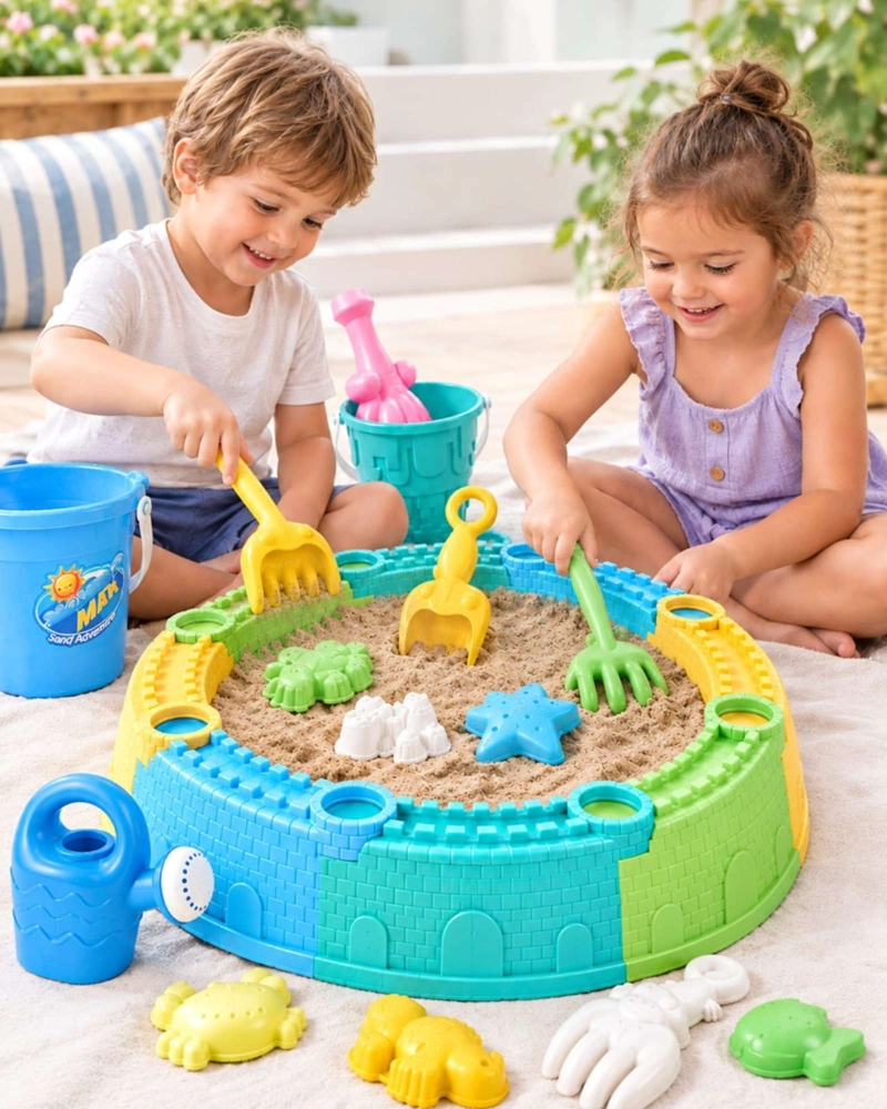 SET DE PLAYA Y ARENERO CASTILLO CON MOLDES Y ACCESORIOS - 4