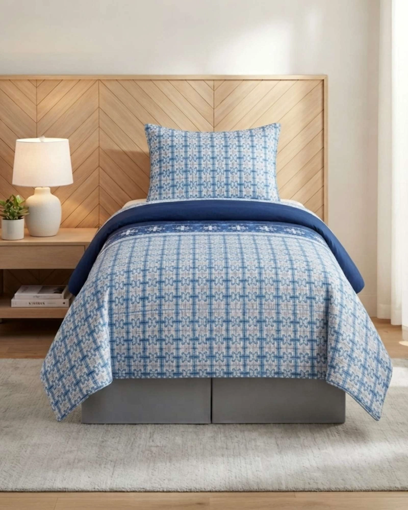 CUBRECAMA DE VERANO PLAZA Y MEDIA LIVIANO Y FRESCO CUBRELECHO QUILT - 2