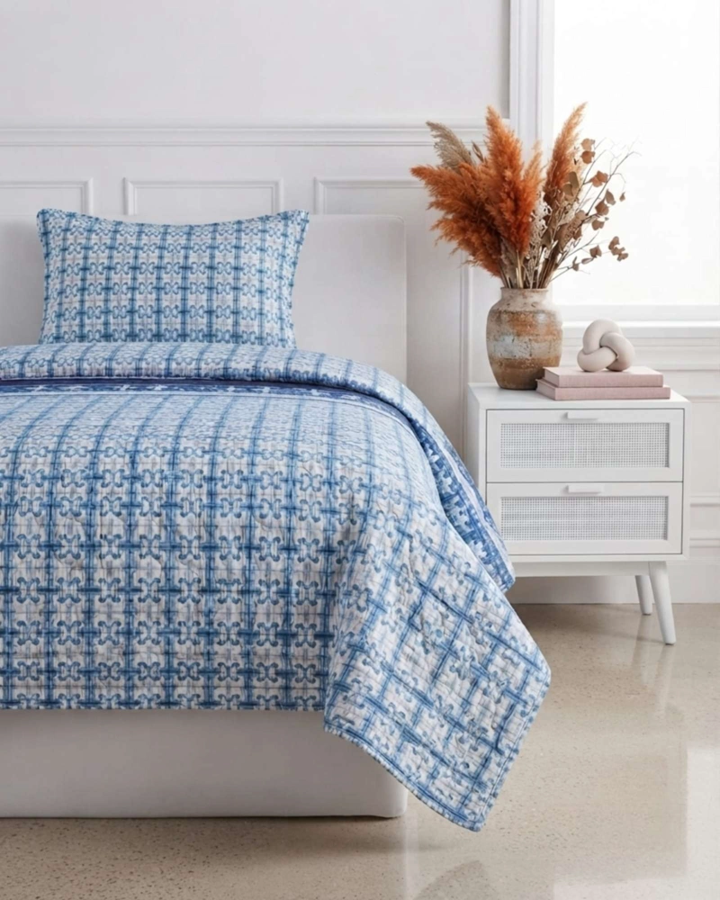 SET CUBRECAMA DE VERANO PLAZA Y MEDIA 180X230 CM MAS 1 ALMOHADA - 1