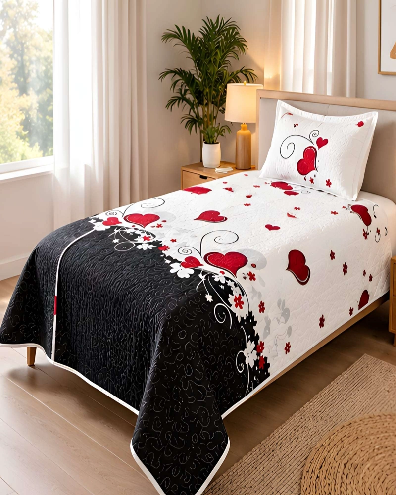 CUBRECAMA ACOLCHADO 1.5 PLAZAS (180X230 CM) + 1 ALMOHADA + 1 FUNDA - 2
