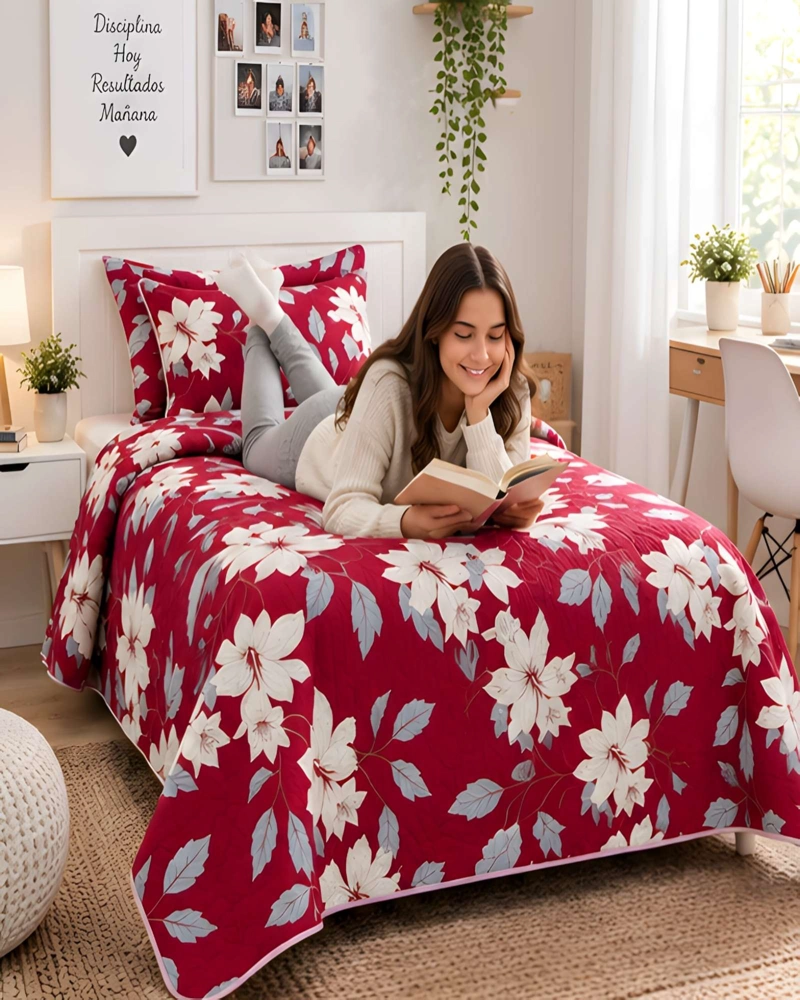 CUBRECAMA 1.5 PLAZAS (180X230 CM) + 1 ALMOHADA + 1 FUNDA - 3