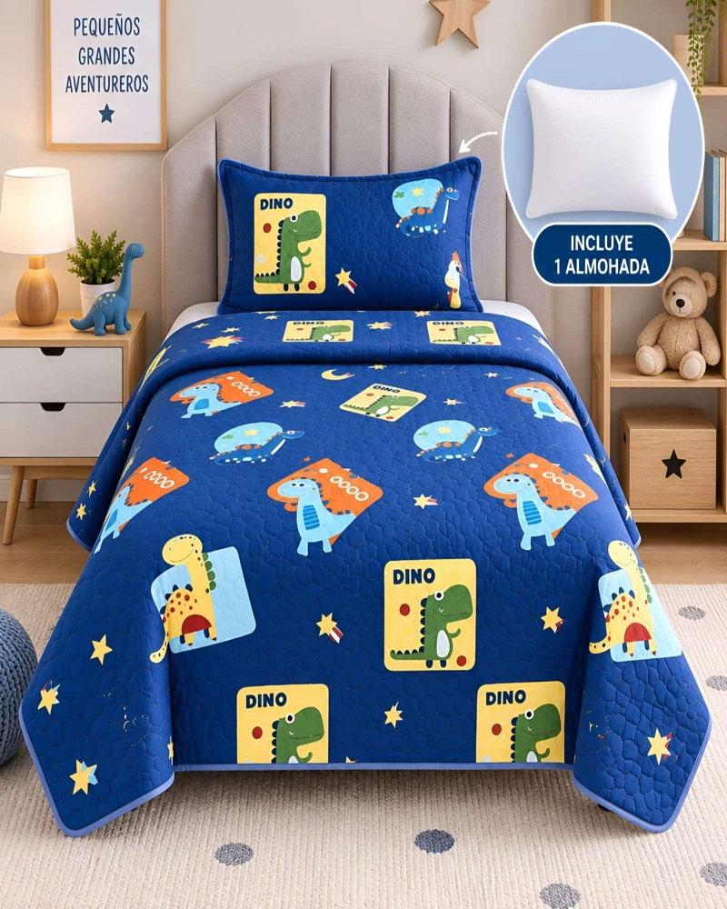 CUBRECAMA 1.5 PLAZAS (180X230 CM) + 1 ALMOHADA + 1 FUNDA - 1