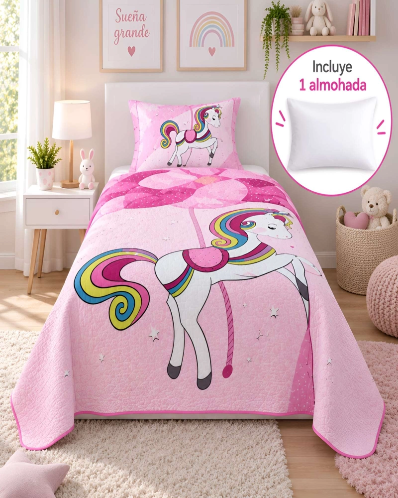 CUBRECAMA 1.5 PLAZAS (180X230 CM) + 1 ALMOHADA + 1 FUNDA - 5