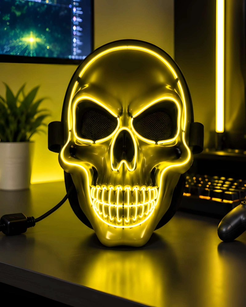 MASCARA LED DE CALAVERA PARA FIESTA DE HALLOWEEN Y EVENTOS - 3