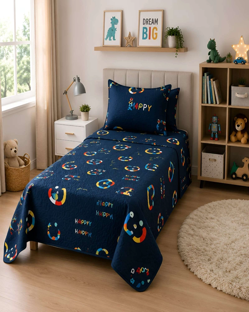 CUBRECAMAS QUILT DE VERANO PLAZA Y MEDIA LIGERO Y TRANSPIRABLE MAS ALMOHADA - 1