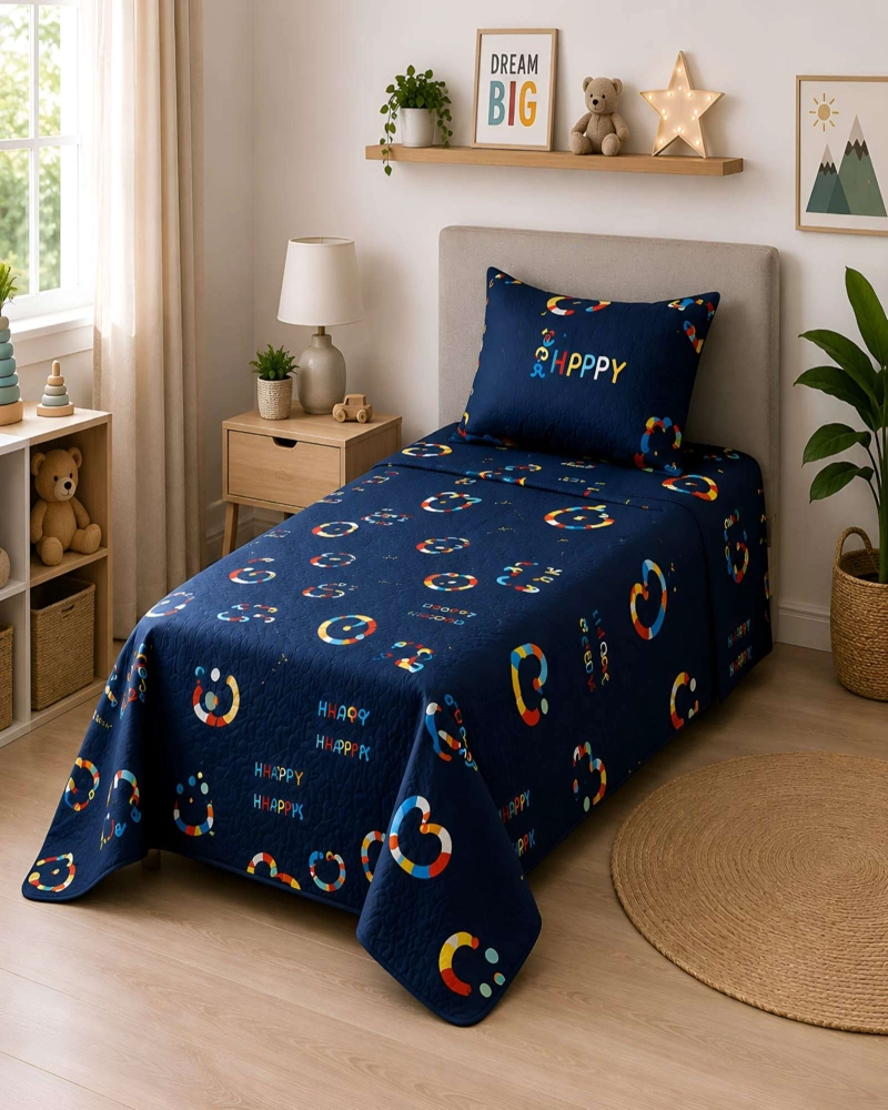 CUBRECAMAS QUILT DE VERANO PLAZA Y MEDIA LIGERO Y TRANSPIRABLE MAS ALMOHADA - 2