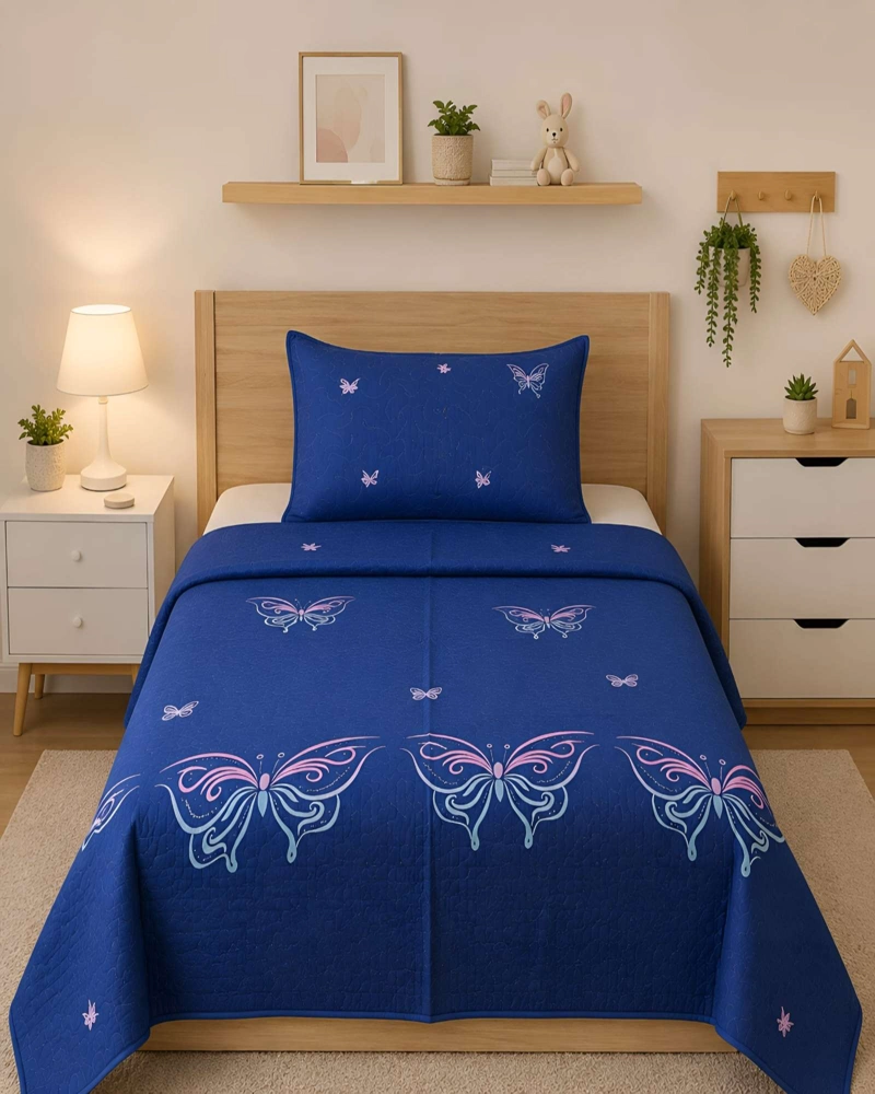 CUBRECAMAS QUILT DE VERANO PLAZA Y MEDIA LIGERO Y TRANSPIRABLE MAS ALMOHADA - 4