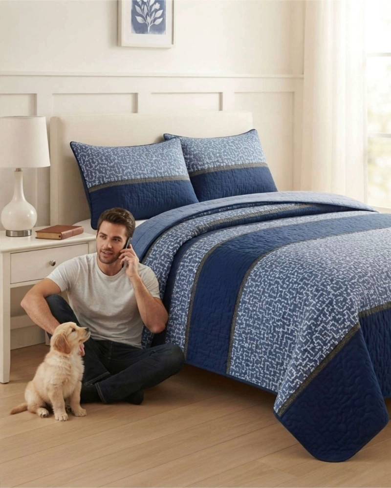 CUBRECAMA DELGADO KING TRANSPIRABLE CON FUNDAS MAS ALMOHADAS - 1