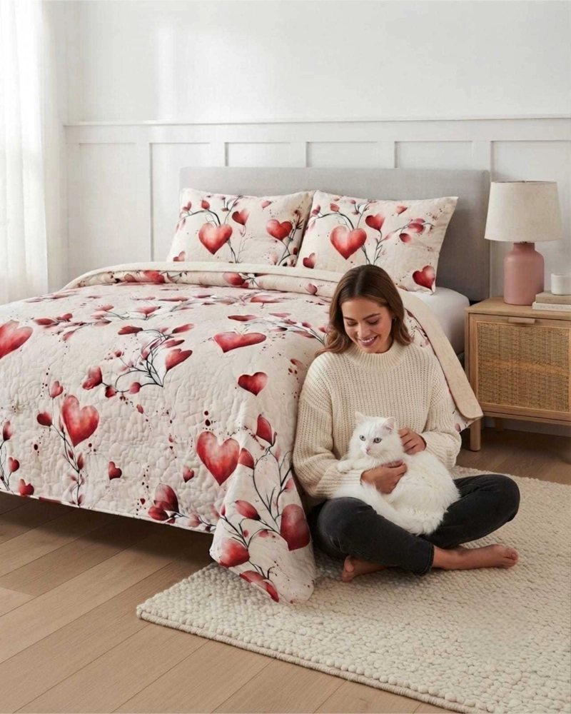 CUBRECAMA DELGADO 2 PLAZAS TRANSPIRABLE CON FUNDAS MAS ALMOHADAS - 1