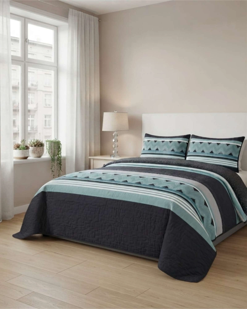 CUBRECAMA DELGADO KING TRANSPIRABLE CON FUNDAS MAS ALMOHADAS - 1