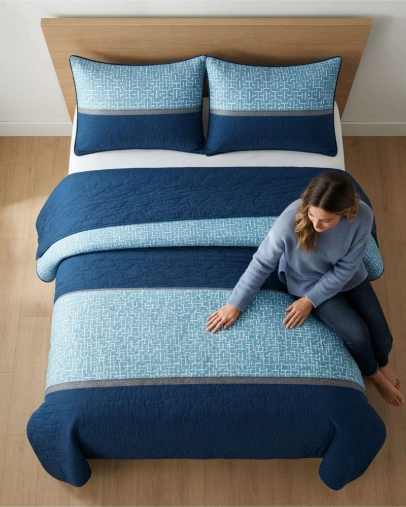 CUBRECAMA DELGADO KING TRANSPIRABLE CON FUNDAS MAS ALMOHADAS - 5