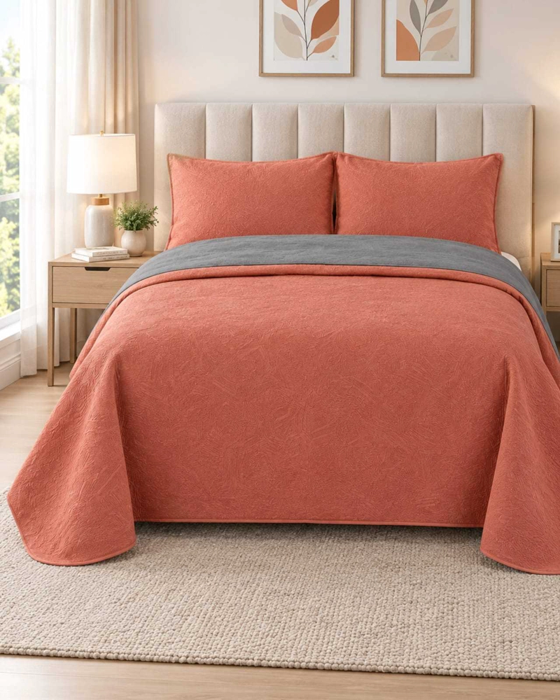 CUBRECAMA DELGADO KING TRANSPIRABLE CON FUNDAS MAS ALMOHADAS - 1