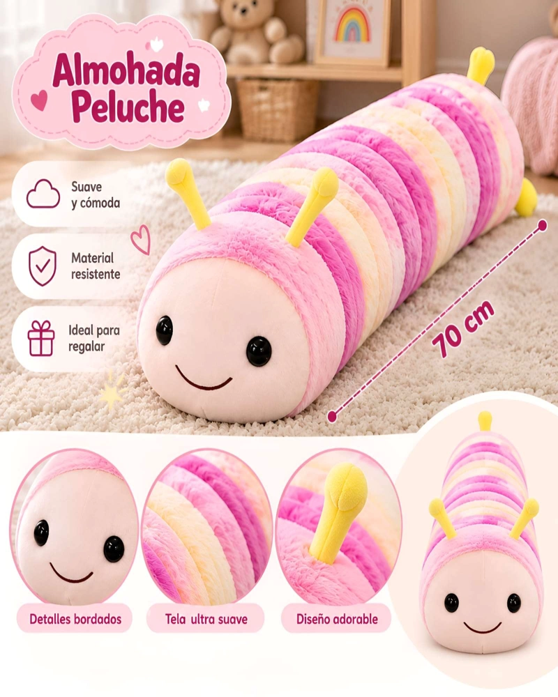 ALMOHADA DE PELUCHE GIGANTE DE 70CM PARA ABRAZAR - 5