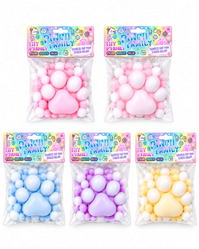 PACK DE 12 SQUISHYS PATITA DE GATO JUGUETE SENSORIAL ANTIESTRES - 5