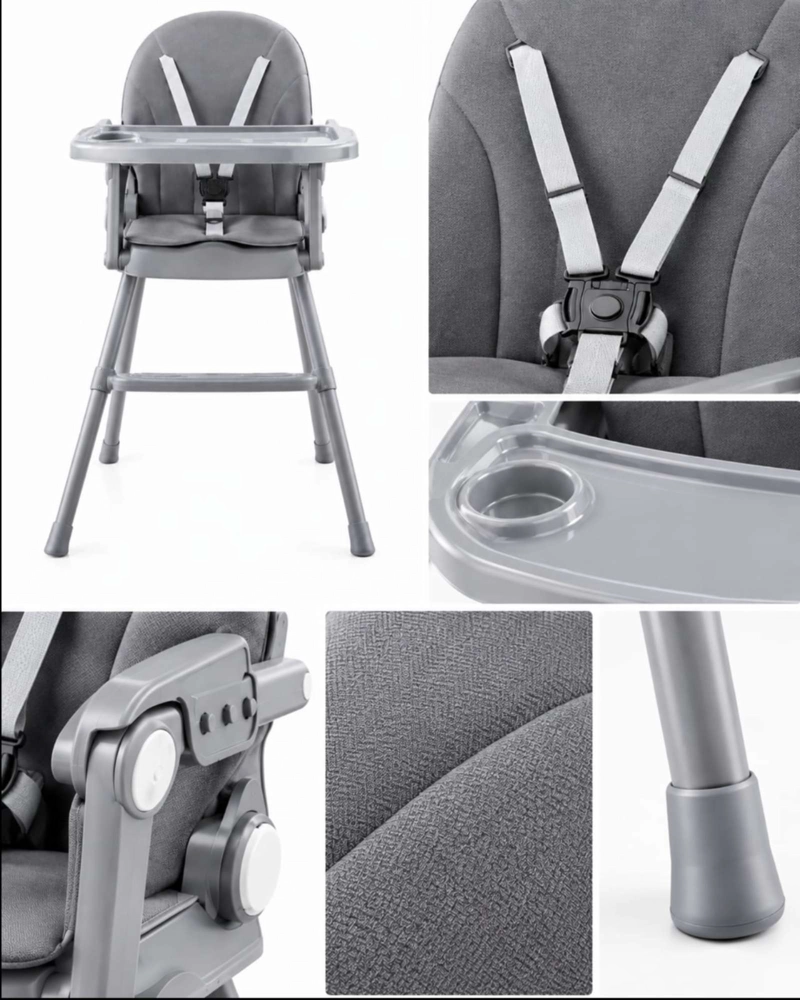 SILLA DE COMER  PARA BEBE  2 EN 1 CON BANDEJA Y ARNE S DE 5 PUNTOS  Y REPOSAPIE S - 2