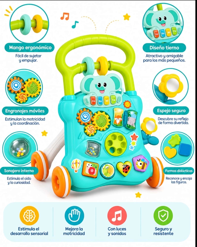 CAMINADORA MUSICAL INTERACTIVA PARA BEBE S CON ACTIVIDADES - 4