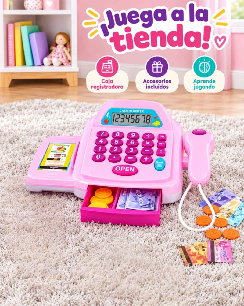 CAJA REGISTRADORA DE JUGUETE INTERACTIVA CON LUZ Y SONIDO - 4
