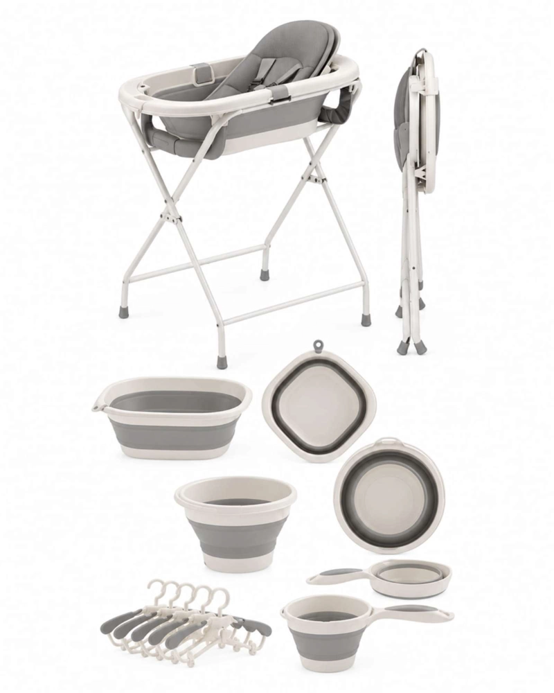 BAÑERA PLEGABLE PARA BEBE 7 EN 1 CON SOPORTE ELEVADO Y ACCESORIOS - 6