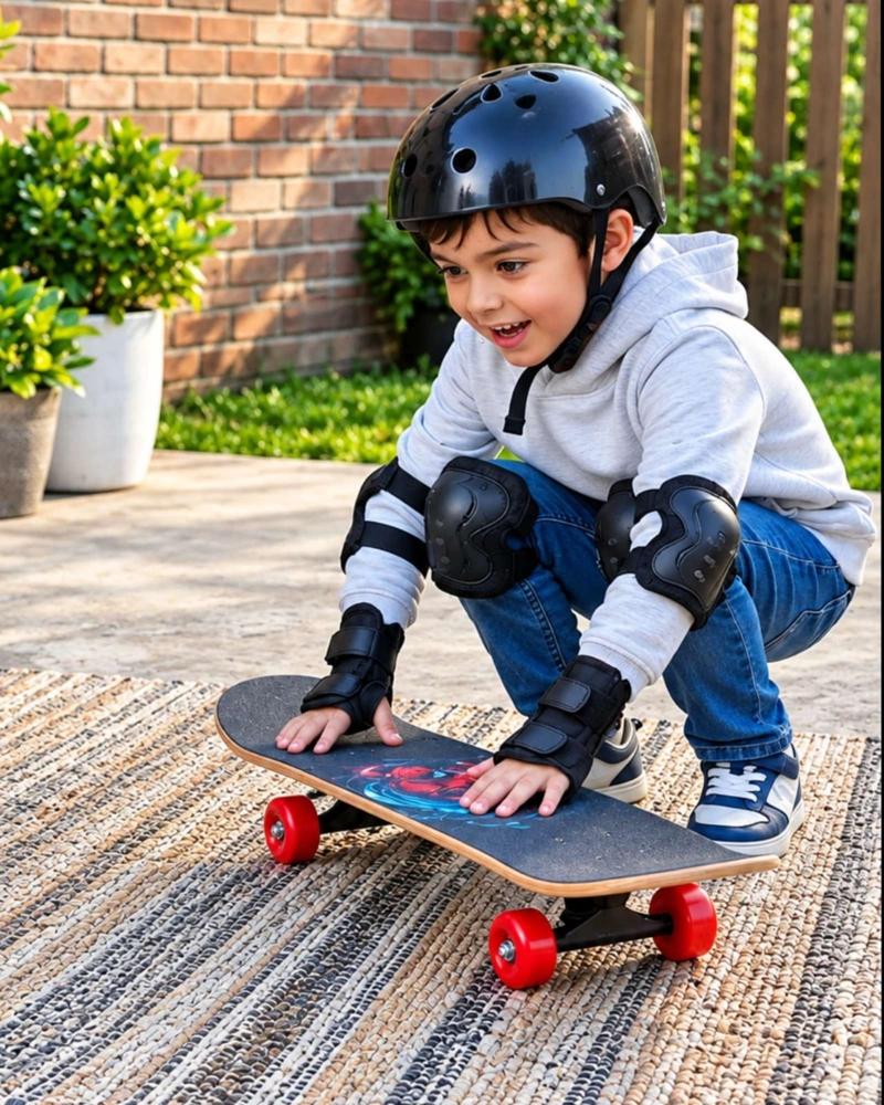 PATINETA INFANTIL CON KIT DE PROTECCION NEGRO - 1