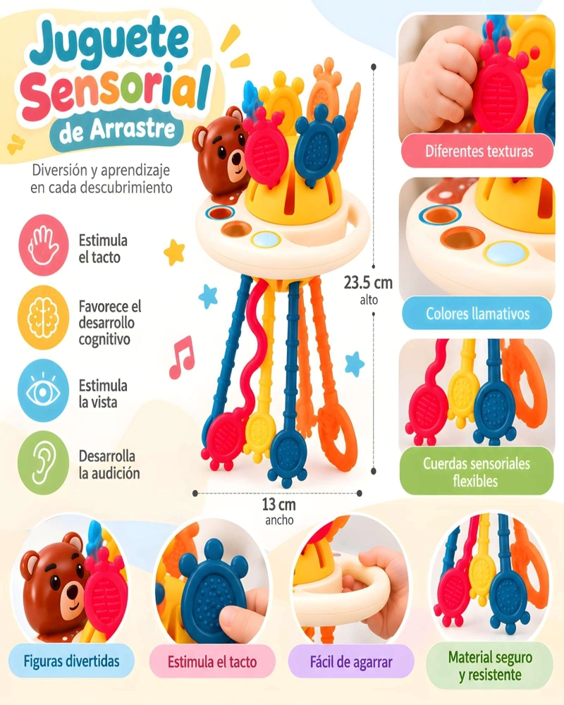 JUGUETE SENSORIAL DE TIRAS PARA ESTIMULACION TEMPRANA Y MOTRICIDAD FINA - 3