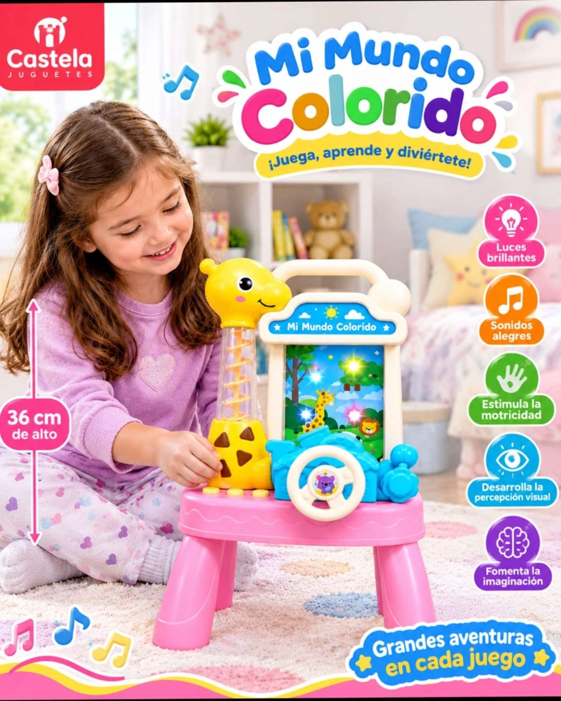MESA DE ACTIVIDADES DIDACTICA DE JIRAFA CON VOLANTE Y SONIDOS - 1
