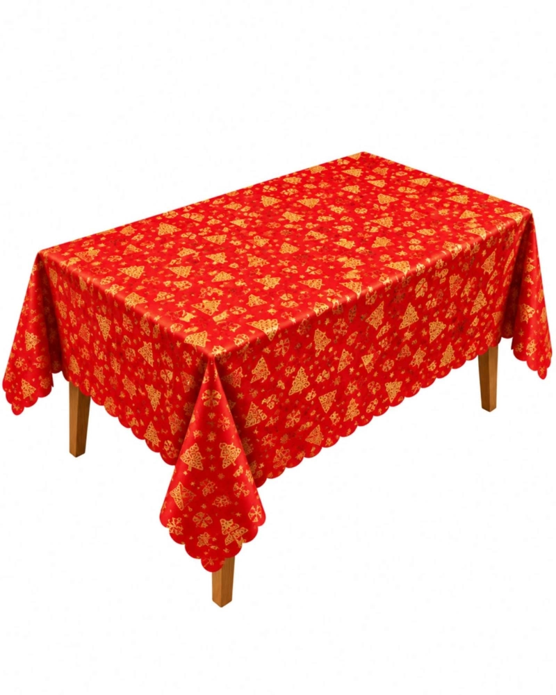 MANTEL RECTANGULAR DE NAVIDAD CON ESTAMPADO PREMIUM 140CM X 220CM - 6