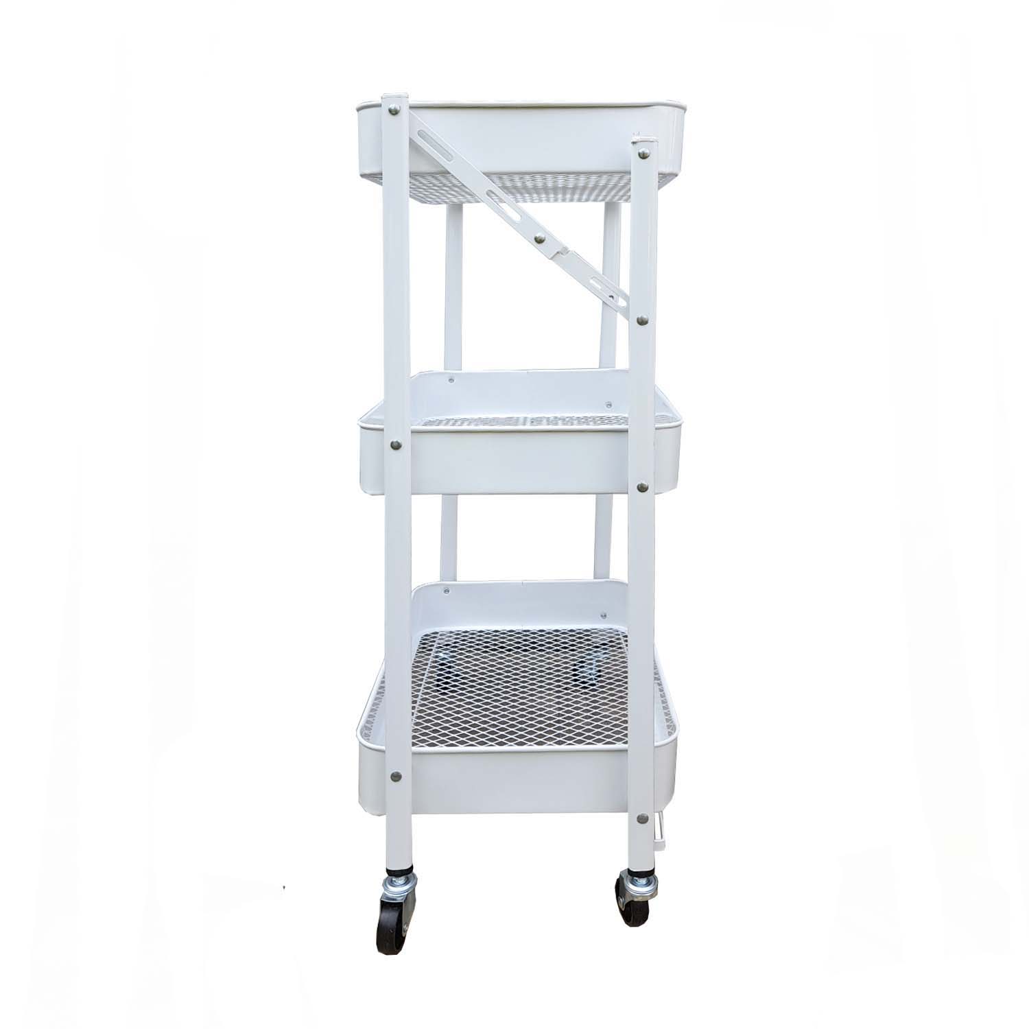 CARRO ORGANIZADOR PLEGABLE CON RUEDAS COLOR BLANCO - 2