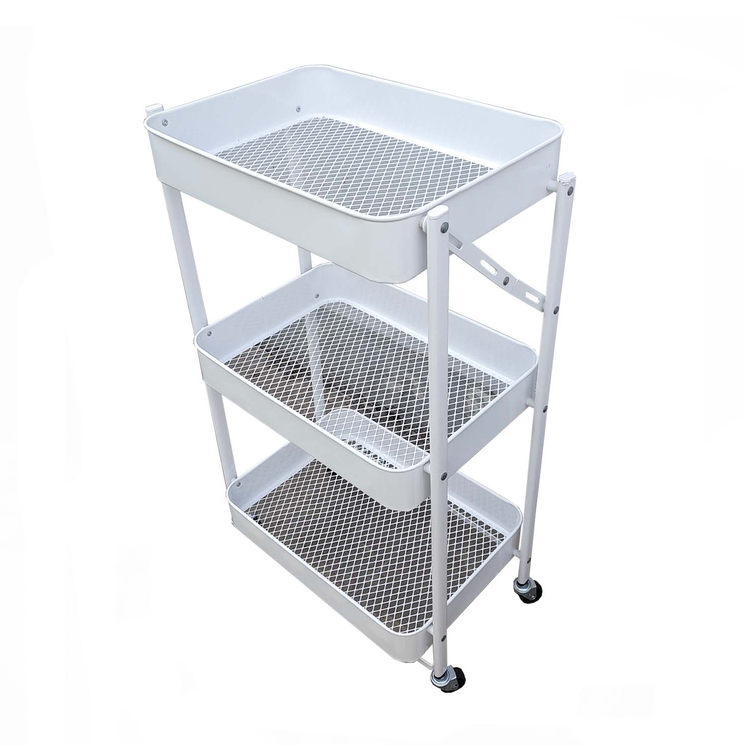 CARRO ORGANIZADOR PLEGABLE CON RUEDAS COLOR BLANCO - 3