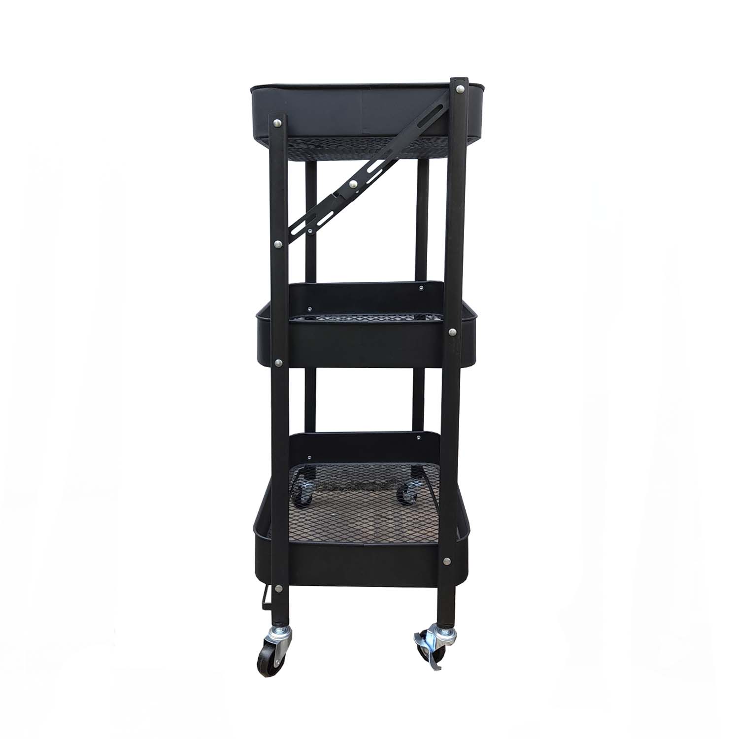 CARRO ORGANIZADOR PLEGABLE CON RUEDAS COLOR NEGRO - 2