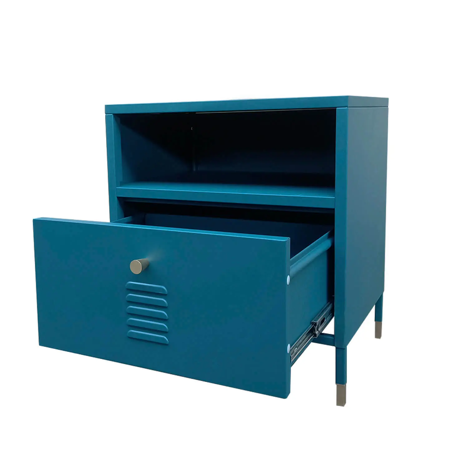 VELADOR METALICO CON CAJON VERDE PETROLEO MOBITAT - 2