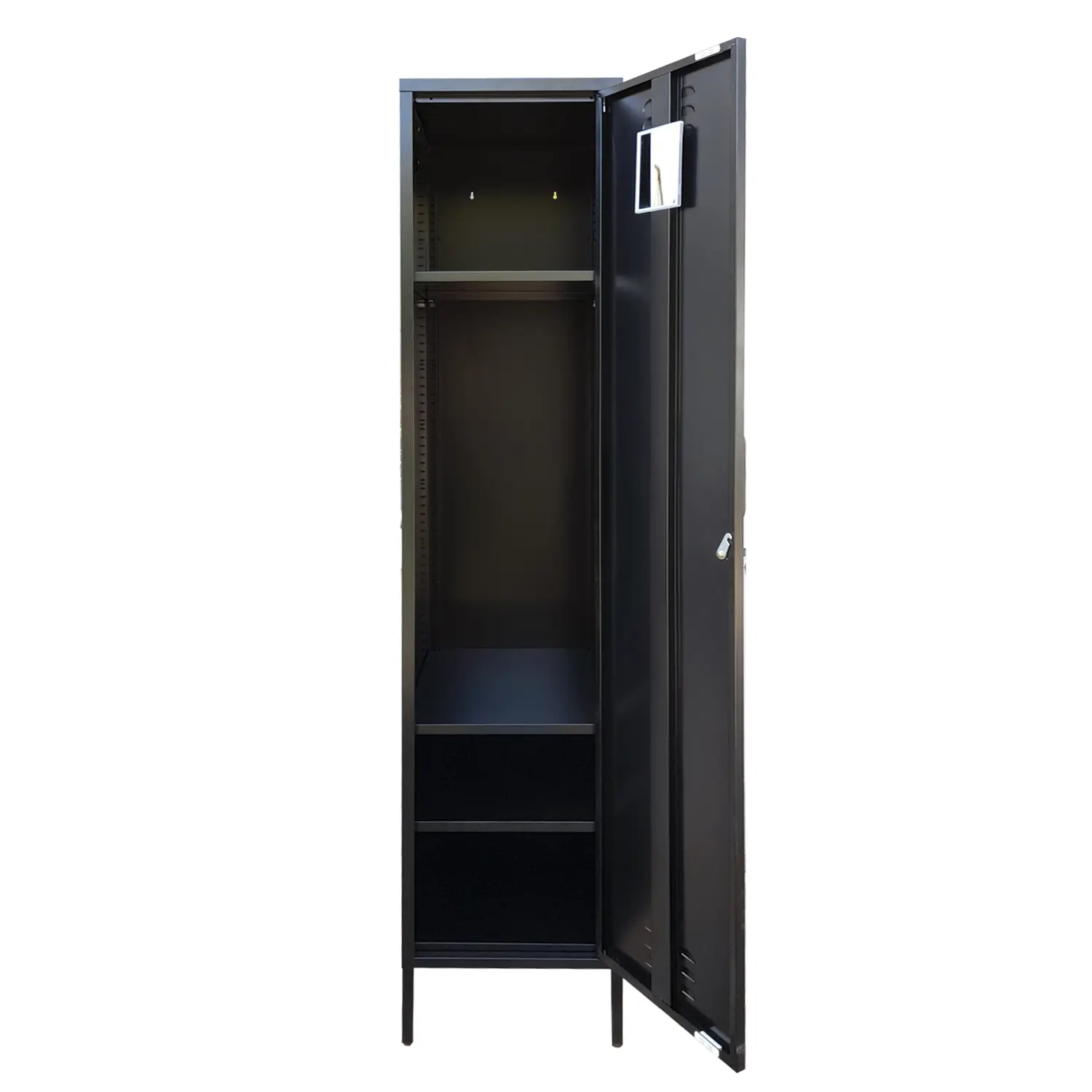 LOCKER CASA METALICO CON LLAVE REPISAS REGULABLES Y COLGADOR COLOR NEGRO MOBITAT - 2