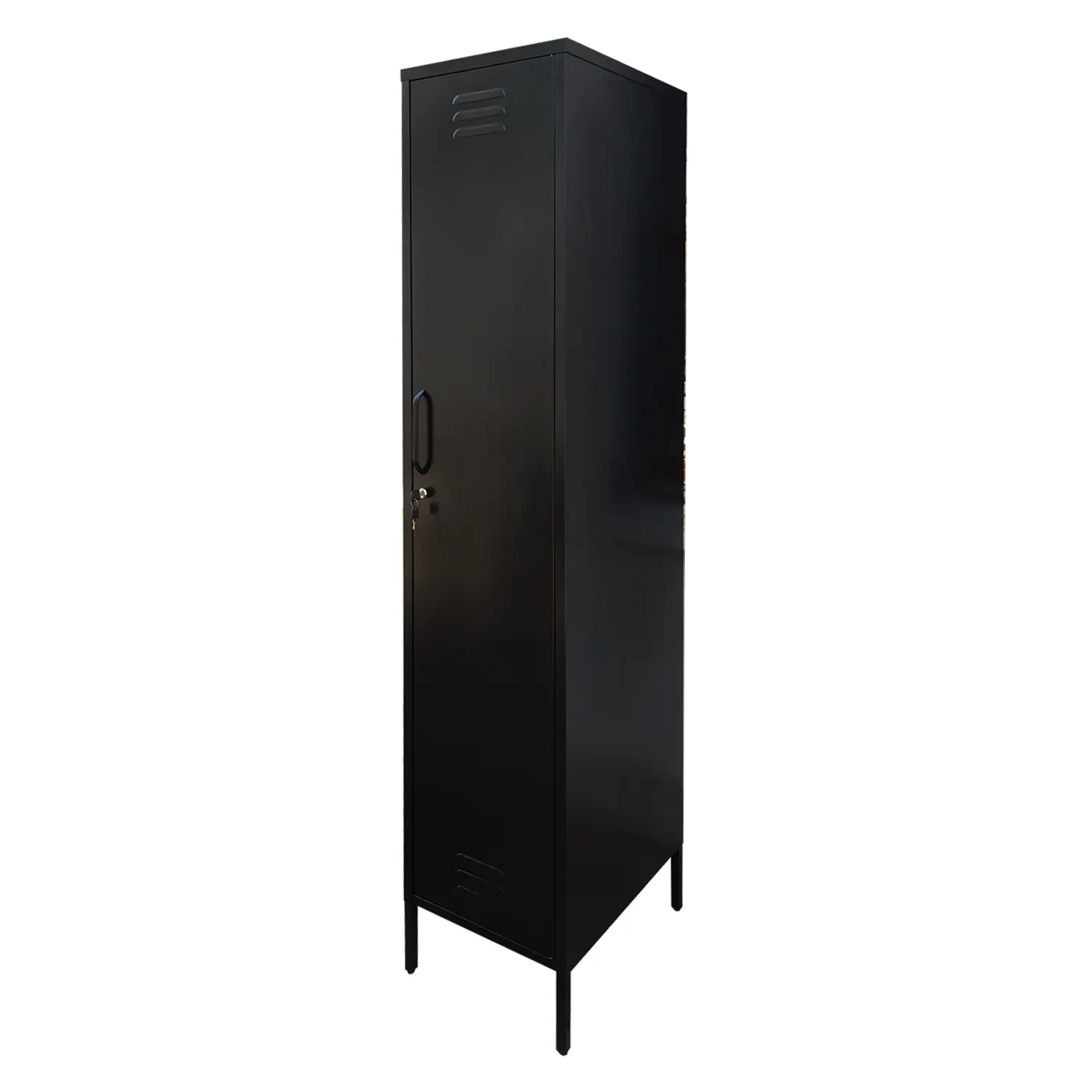 LOCKER CASA METALICO CON LLAVE REPISAS REGULABLES Y COLGADOR COLOR NEGRO MOBITAT - 3