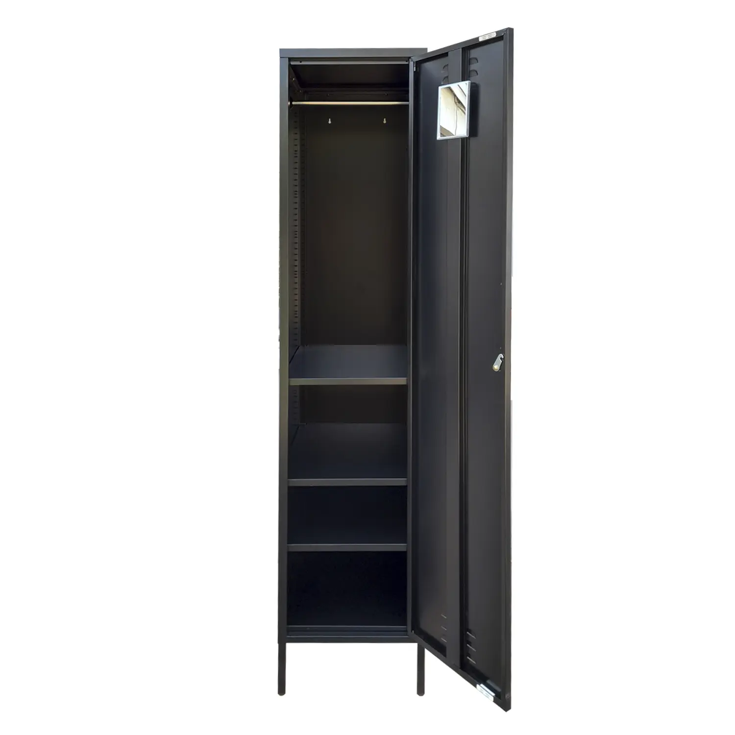 LOCKER CASA METALICO CON LLAVE REPISAS REGULABLES Y COLGADOR COLOR NEGRO MOBITAT - 4