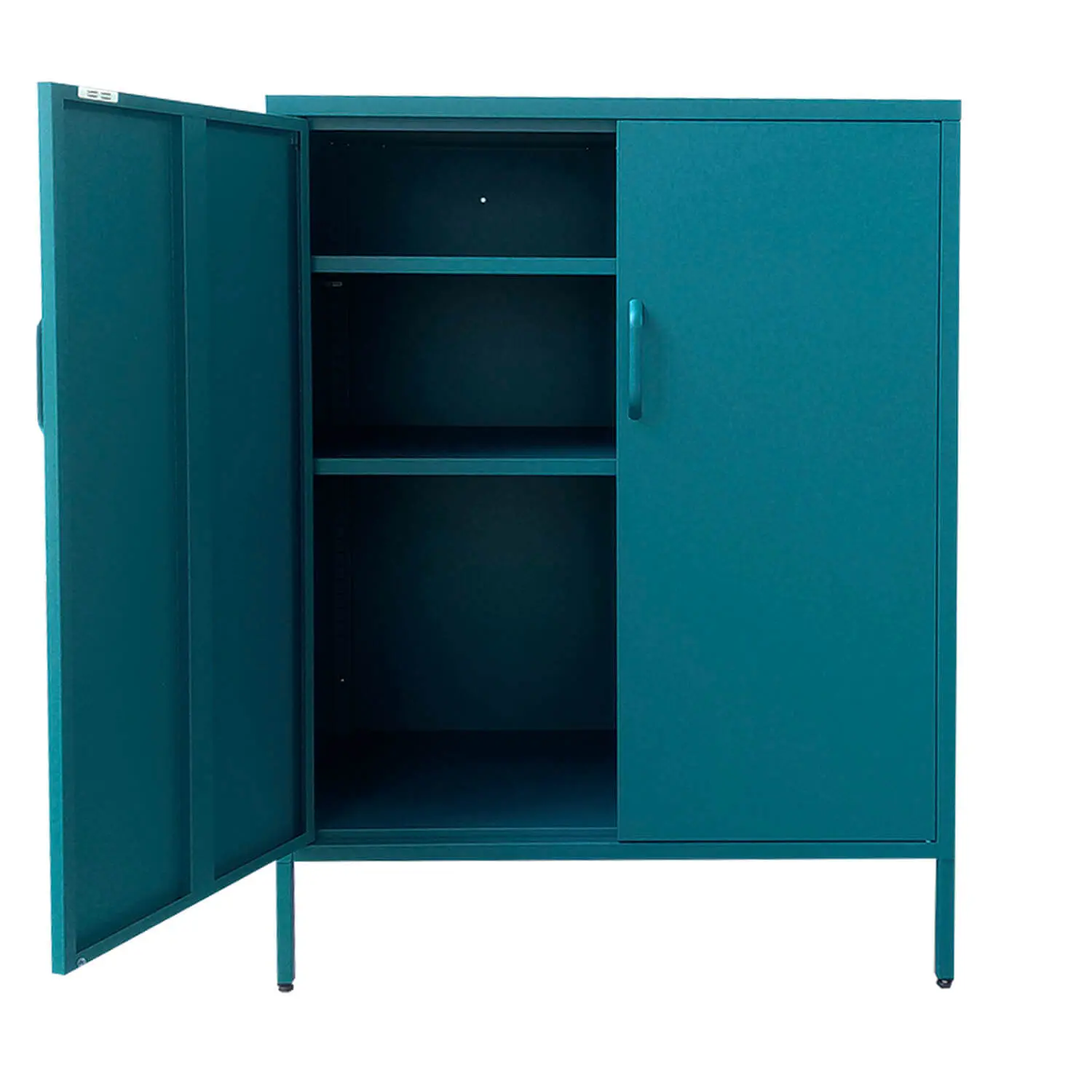 GABINETE METALICO CON REPISAS COLOR VERDE PETROLEO MOBITAT - 2