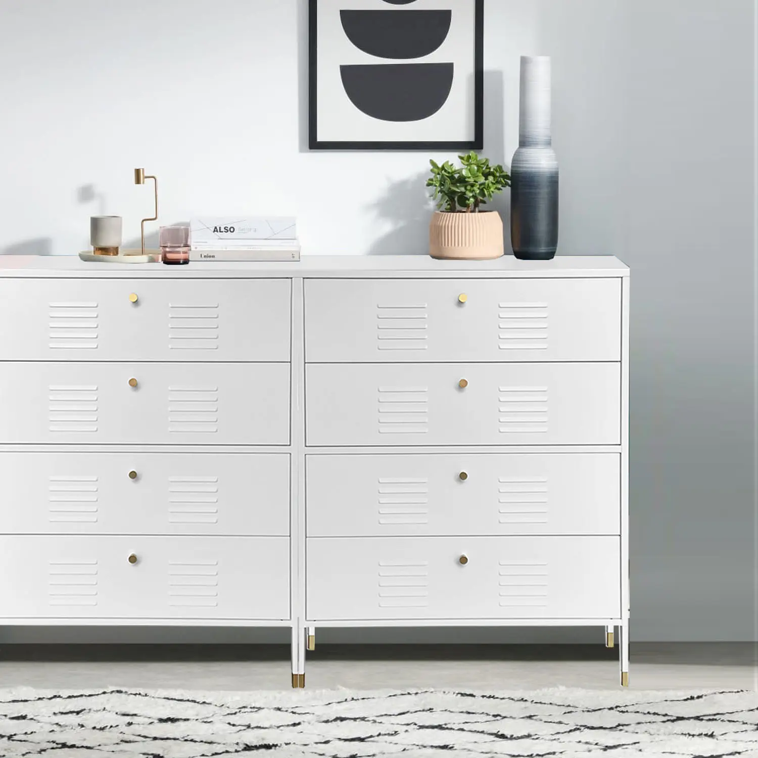 COMODA 4 CAJONES METALICA BLANCA MOBITAT - 4