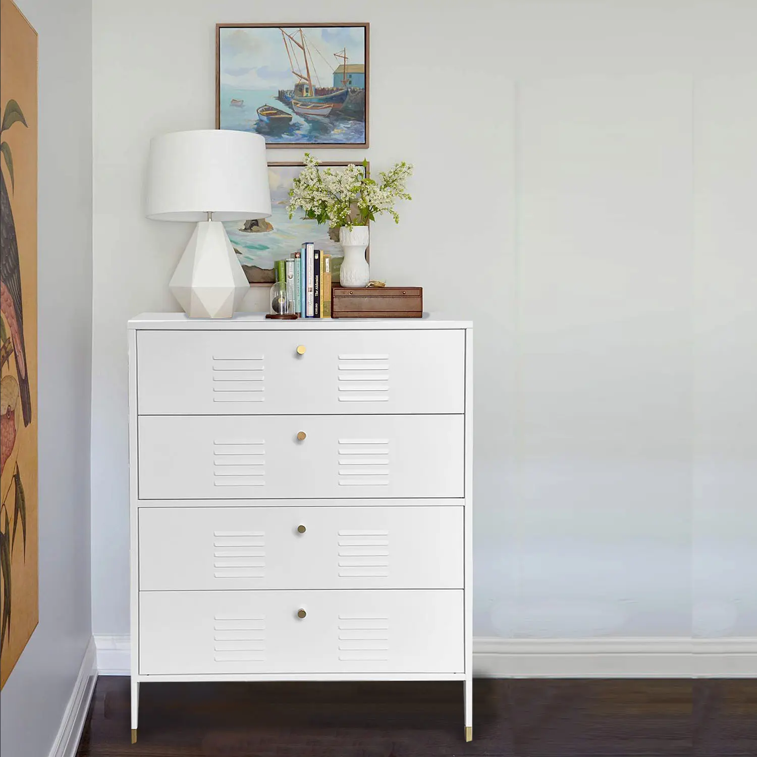 COMODA 4 CAJONES METALICA BLANCA MOBITAT - 5