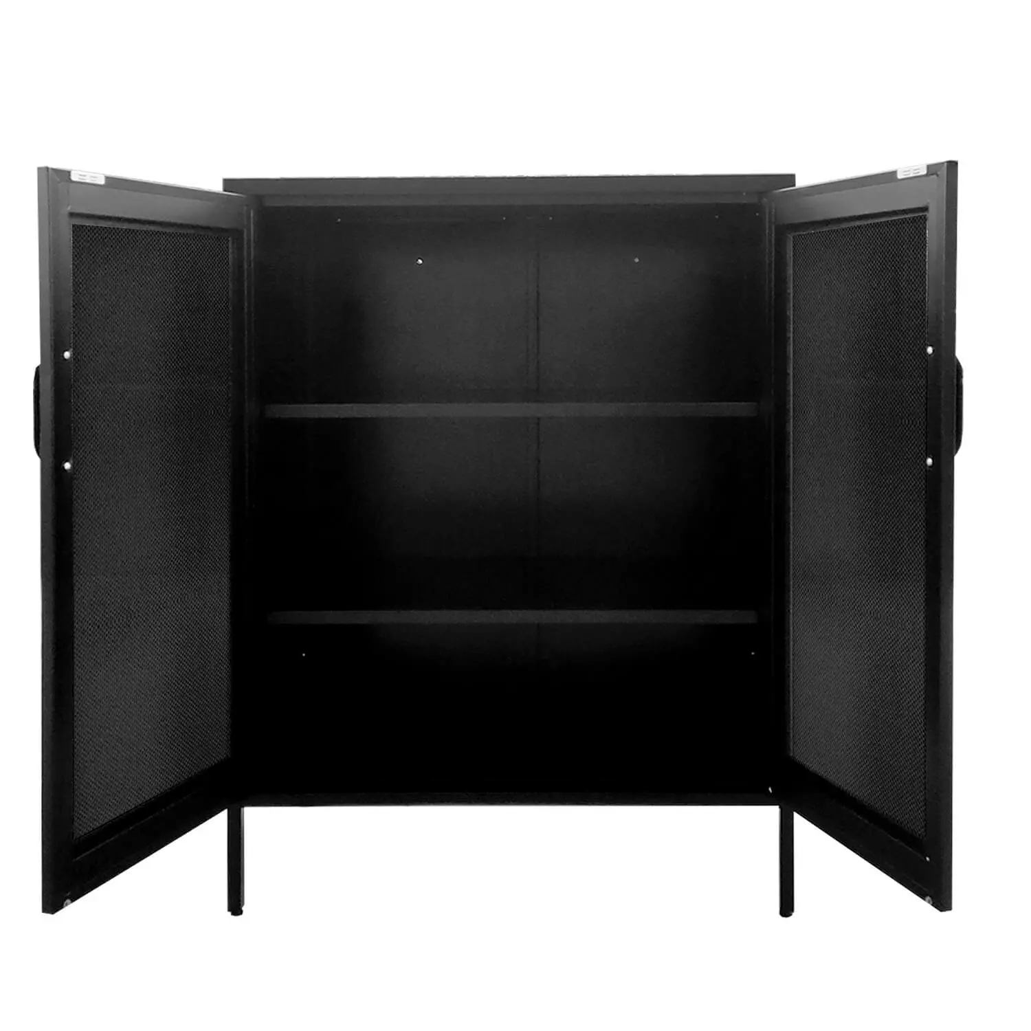 GABINETE PUERTAS DE MALLA METALICA CON REPISAS COLOR NEGRO MOBITAT - 2