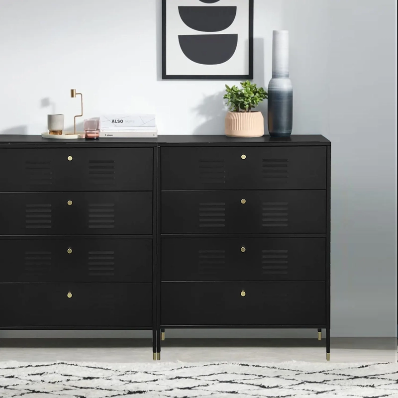 COMODA 4 CAJONES METALICA EN COLOR NEGRO MOBITAT - 5