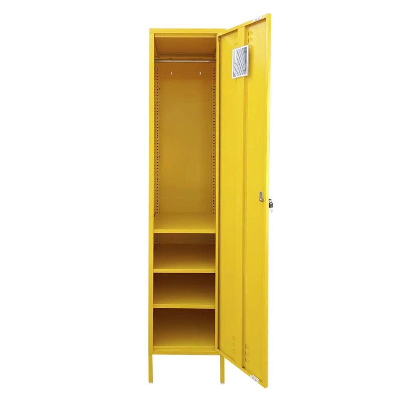 LOCKER CASA METALICO CON LLAVE REPISAS REGULABLES Y COLGADOR EN COLOR AMARILLO MOBITAT - 2