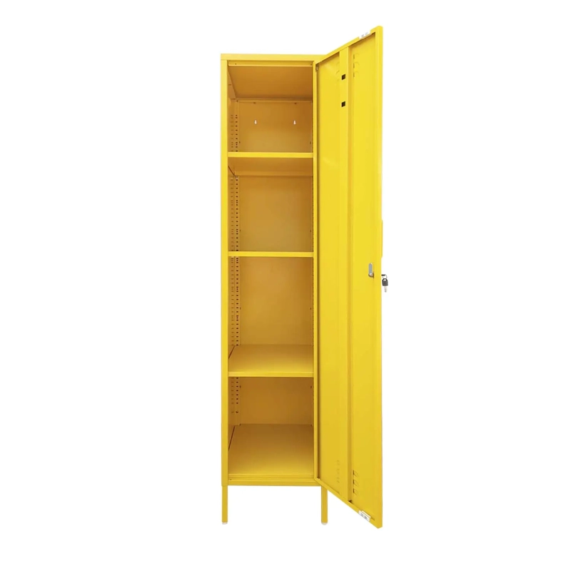 LOCKER CASA METALICO CON LLAVE REPISAS REGULABLES Y COLGADOR EN COLOR AMARILLO MOBITAT - 3