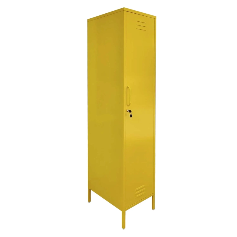 LOCKER CASA METALICO CON LLAVE REPISAS REGULABLES Y COLGADOR EN COLOR AMARILLO MOBITAT - 4